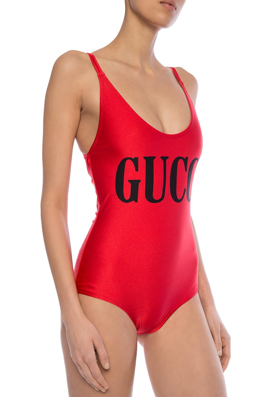 gucci red swimsuit